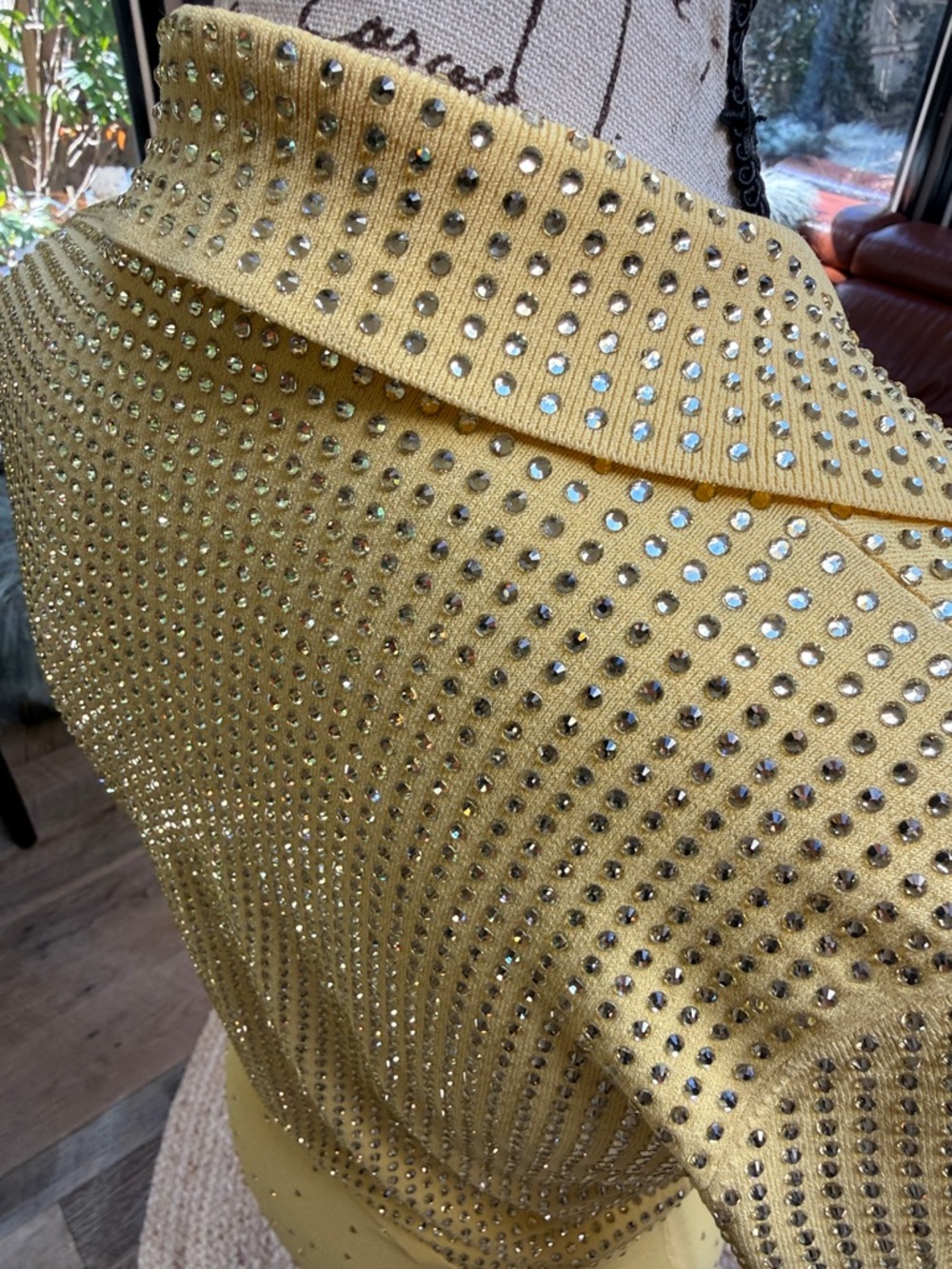 Sandro Two-Piece Knit Studded Polo and Midi Skirt Set in Light Yellow - Picture 15 of 17